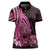 Pink Polynesia Easter Day Women Polo Shirt Eggs With Bunny Polynesian Pattern