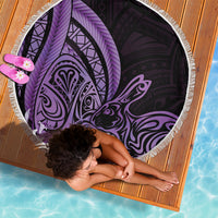 Purple Polynesia Easter Day Beach Blanket Eggs With Bunny Polynesian Pattern LT14 - Polynesian Pride