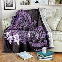 Purple Polynesia Easter Day Blanket Eggs With Bunny Polynesian Pattern LT14 Purple - Polynesian Pride