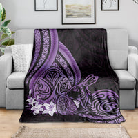 Purple Polynesia Easter Day Blanket Eggs With Bunny Polynesian Pattern LT14 - Polynesian Pride