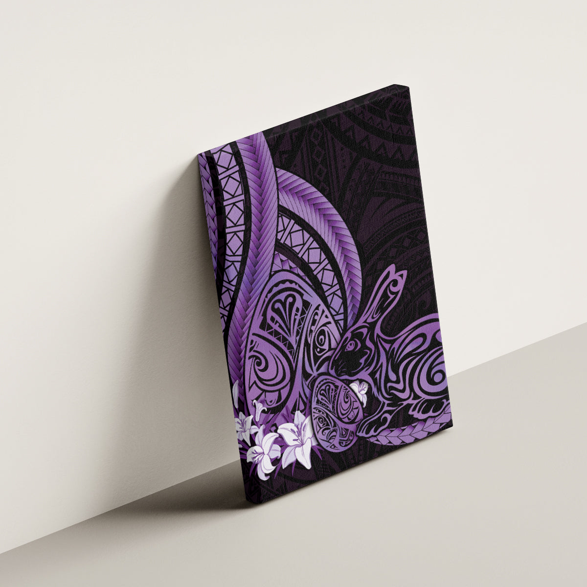 Purple Polynesia Easter Day Canvas Wall Art Eggs With Bunny Polynesian Pattern LT14 - Polynesian Pride
