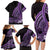 Purple Polynesia Easter Day Family Matching Long Sleeve Bodycon Dress and Hawaiian Shirt Eggs With Bunny Polynesian Pattern