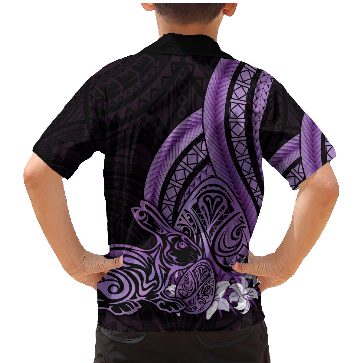 Purple Polynesia Easter Day Family Matching Mermaid Dress and Hawaiian Shirt Eggs With Bunny Polynesian Pattern LT14 - Polynesian Pride