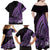 Purple Polynesia Easter Day Family Matching Off Shoulder Maxi Dress and Hawaiian Shirt Eggs With Bunny Polynesian Pattern