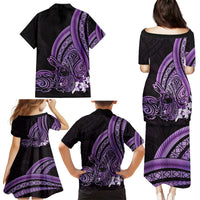 Purple Polynesia Easter Day Family Matching Puletasi and Hawaiian Shirt Eggs With Bunny Polynesian Pattern LT14 - Polynesian Pride