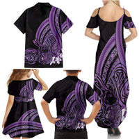 Purple Polynesia Easter Day Family Matching Summer Maxi Dress and Hawaiian Shirt Eggs With Bunny Polynesian Pattern LT14 - Polynesian Pride
