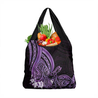 Purple Polynesia Easter Day Grocery Bag Eggs With Bunny Polynesian Pattern LT14 1-pack One Size Purple - Polynesian Pride