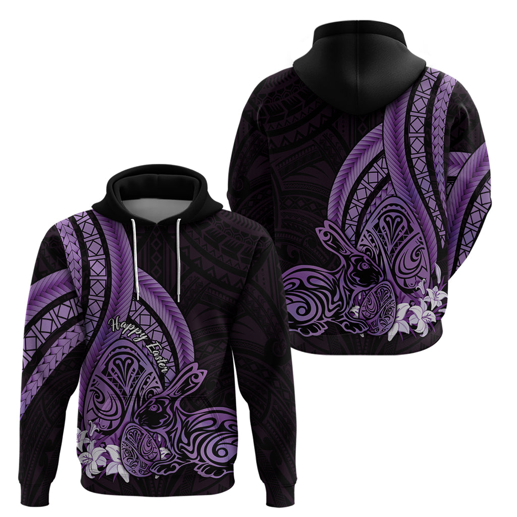 Purple Polynesia Easter Day Hoodie Eggs With Bunny Polynesian Pattern LT14 - Polynesian Pride