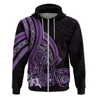 Purple Polynesia Easter Day Hoodie Eggs With Bunny Polynesian Pattern LT14 Zip Hoodie Purple - Polynesian Pride