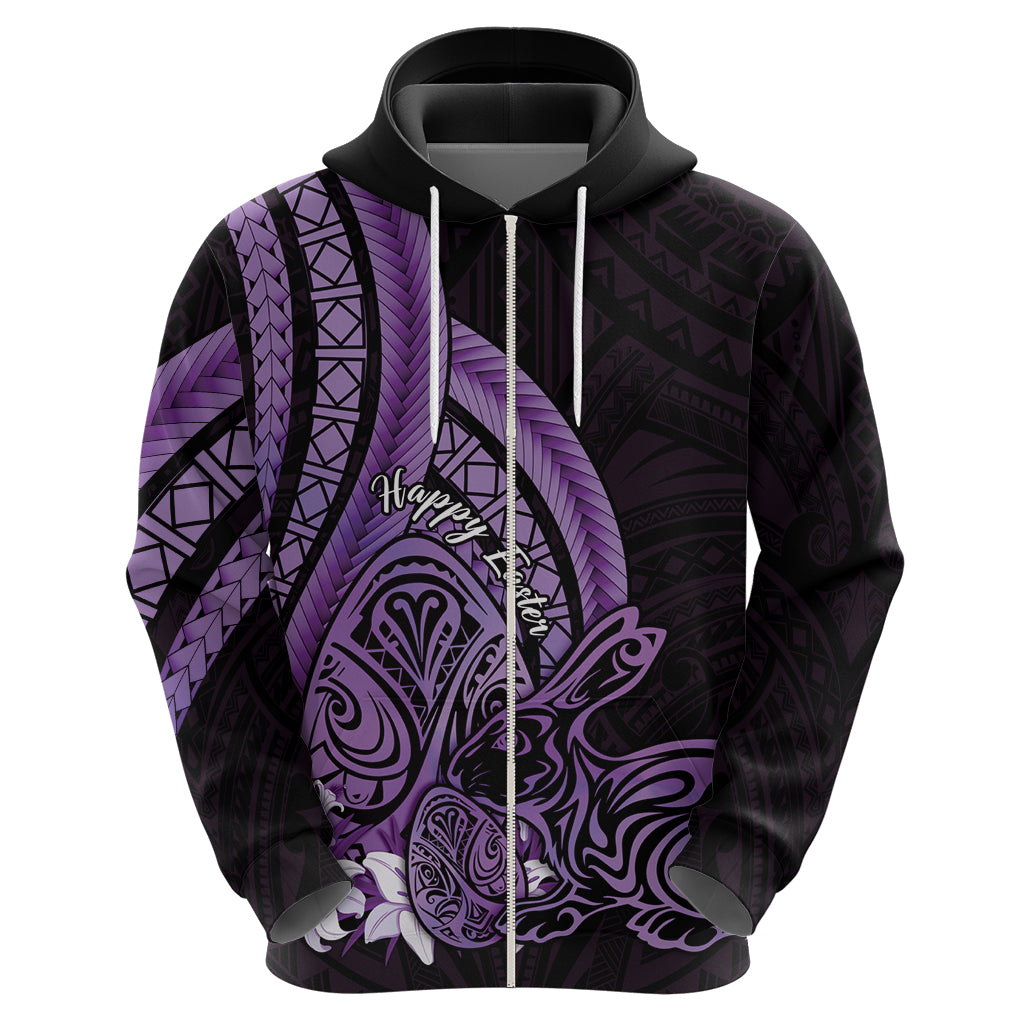 Purple Polynesia Easter Day Hoodie Eggs With Bunny Polynesian Pattern LT14 - Polynesian Pride