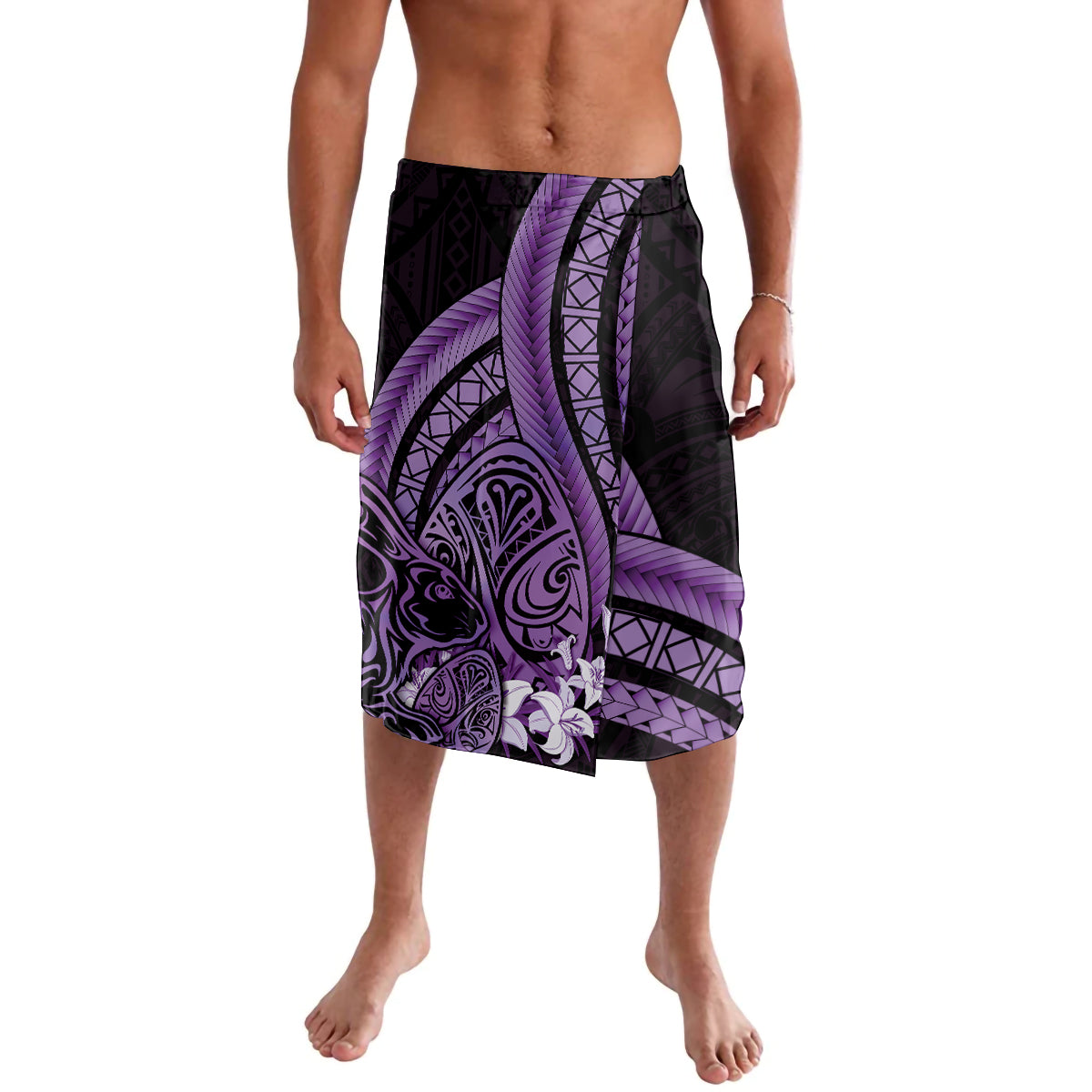 Purple Polynesia Easter Day Lavalava Eggs With Bunny Polynesian Pattern LT14 Purple - Polynesian Pride