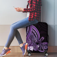 Purple Polynesia Easter Day Luggage Cover Eggs With Bunny Polynesian Pattern