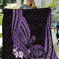 Purple Polynesia Easter Day Quilt Eggs With Bunny Polynesian Pattern