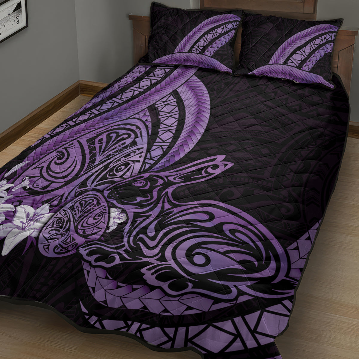 Purple Polynesia Easter Day Quilt Bed Set Eggs With Bunny Polynesian Pattern LT14 - Polynesian Pride