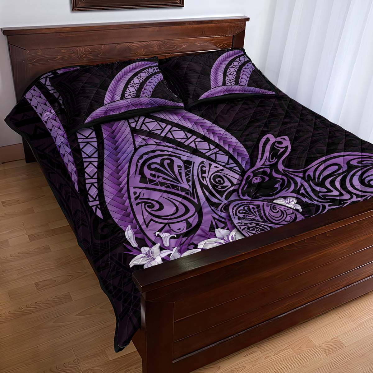 Purple Polynesia Easter Day Quilt Bed Set Eggs With Bunny Polynesian Pattern LT14 - Polynesian Pride