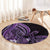 Purple Polynesia Easter Day Round Carpet Eggs With Bunny Polynesian Pattern