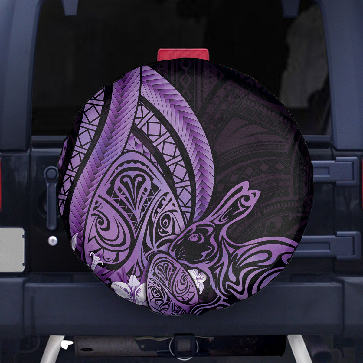 Purple Polynesia Easter Day Spare Tire Cover Eggs With Bunny Polynesian Pattern LT14 - Polynesian Pride