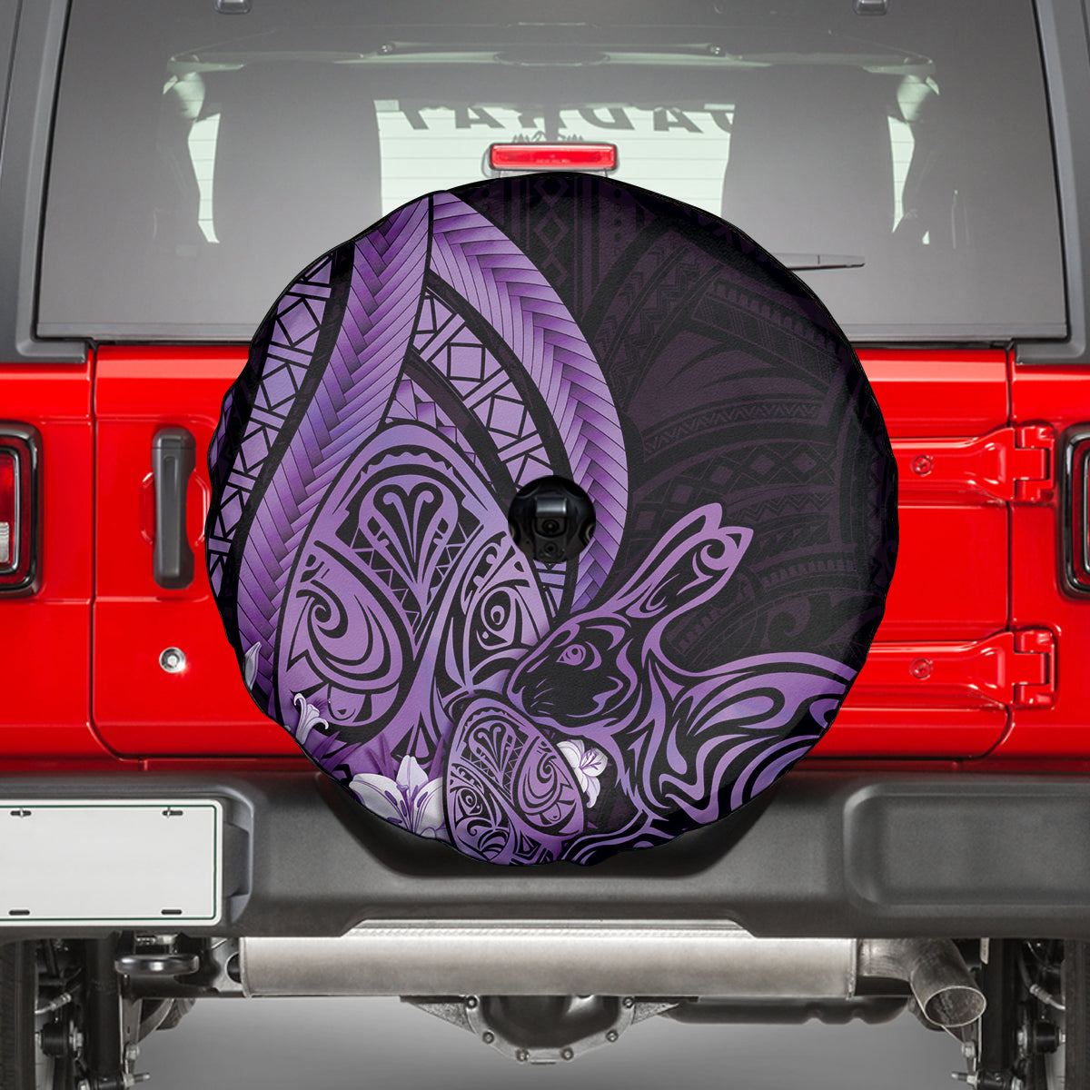 Purple Polynesia Easter Day Spare Tire Cover Eggs With Bunny Polynesian Pattern LT14 - Polynesian Pride