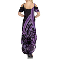 Purple Polynesia Easter Day Summer Maxi Dress Eggs With Bunny Polynesian Pattern LT14 - Polynesian Pride