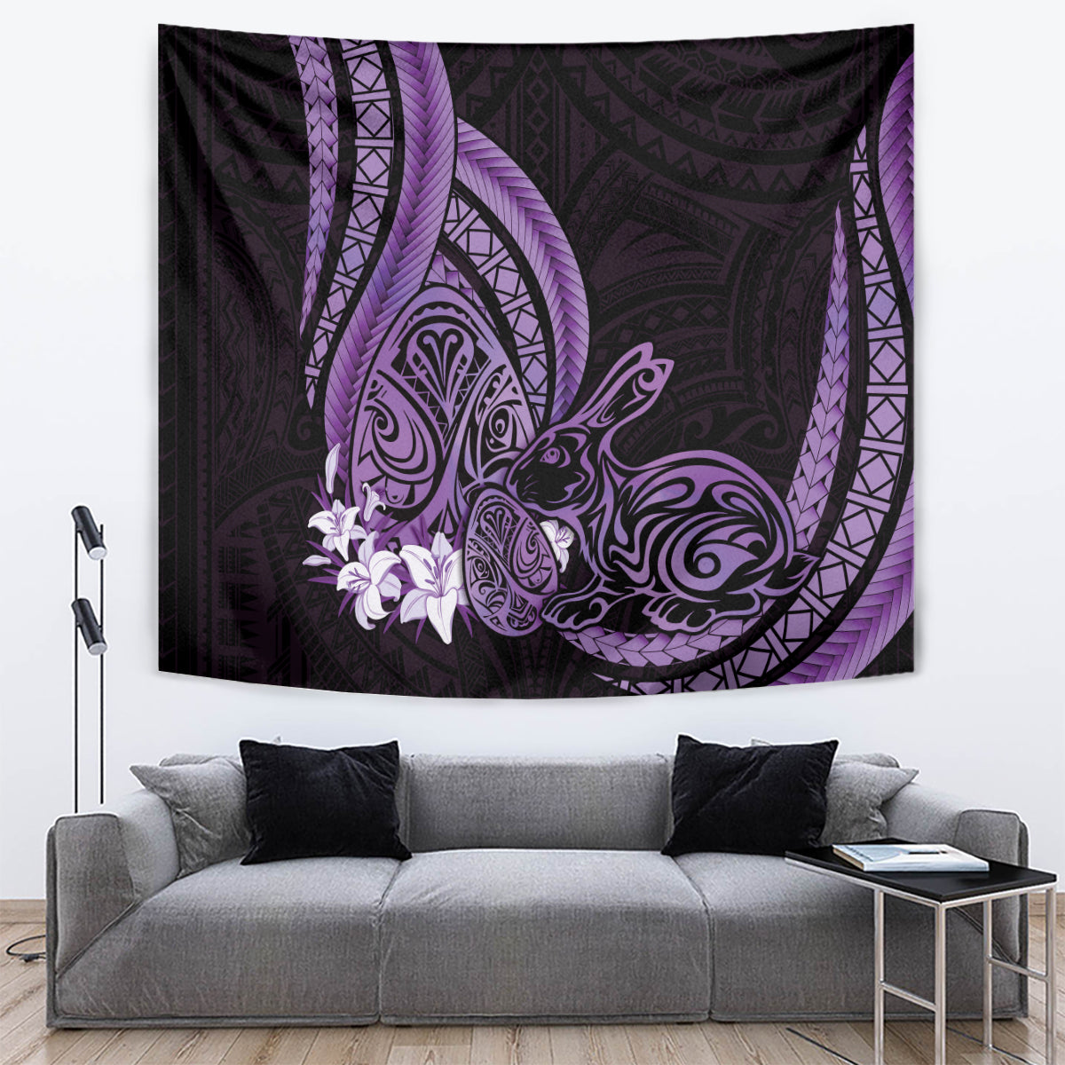 Purple Polynesia Easter Day Tapestry Eggs With Bunny Polynesian Pattern LT14 Purple - Polynesian Pride