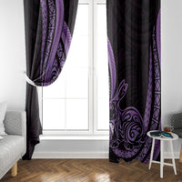 Purple Polynesia Easter Day Window Curtain Eggs With Bunny Polynesian Pattern LT14 - Polynesian Pride