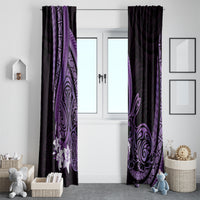 Purple Polynesia Easter Day Window Curtain Eggs With Bunny Polynesian Pattern LT14 - Polynesian Pride
