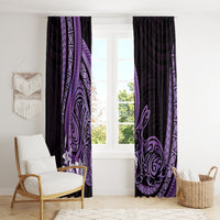 Purple Polynesia Easter Day Window Curtain Eggs With Bunny Polynesian Pattern LT14 - Polynesian Pride