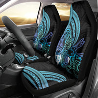 Turquoise Polynesia Easter Day Car Seat Cover Eggs With Bunny Polynesian Pattern