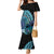 Turquoise Polynesia Easter Day Family Matching Mermaid Dress and Hawaiian Shirt Eggs With Bunny Polynesian Pattern