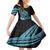 Turquoise Polynesia Easter Day Family Matching Off Shoulder Maxi Dress and Hawaiian Shirt Eggs With Bunny Polynesian Pattern
