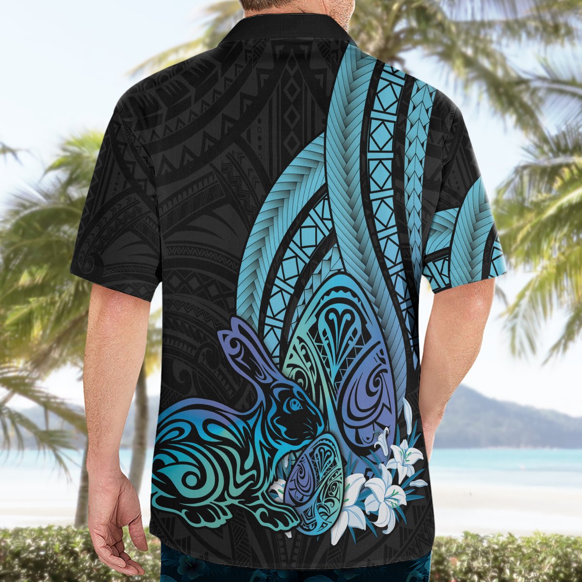 Turquoise Polynesia Easter Day Hawaiian Shirt Eggs With Bunny Polynesian Pattern LT14 - Polynesian Pride