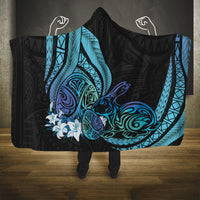 Turquoise Polynesia Easter Day Hooded Blanket Eggs With Bunny Polynesian Pattern LT14 One Size Turquoise - Polynesian Pride