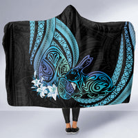 Turquoise Polynesia Easter Day Hooded Blanket Eggs With Bunny Polynesian Pattern LT14 - Polynesian Pride