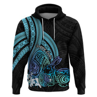 Turquoise Polynesia Easter Day Hoodie Eggs With Bunny Polynesian Pattern LT14 Pullover Hoodie Turquoise - Polynesian Pride