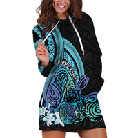 Turquoise Polynesia Easter Day Hoodie Dress Eggs With Bunny Polynesian Pattern LT14 Turquoise - Polynesian Pride