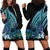 Turquoise Polynesia Easter Day Hoodie Dress Eggs With Bunny Polynesian Pattern