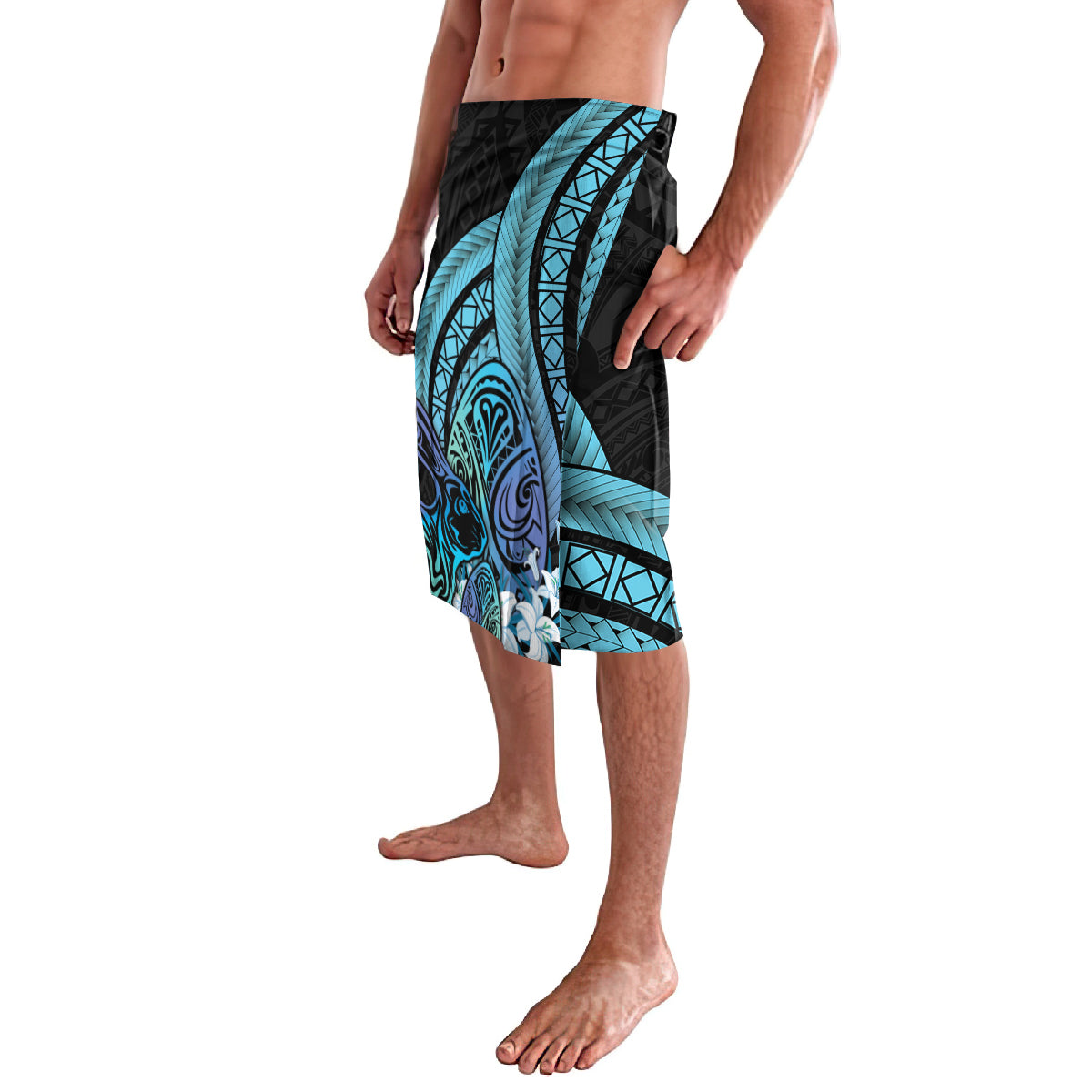 Turquoise Polynesia Easter Day Lavalava Eggs With Bunny Polynesian Pattern LT14 - Polynesian Pride