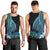 Turquoise Polynesia Easter Day Men Tank Top Eggs With Bunny Polynesian Pattern