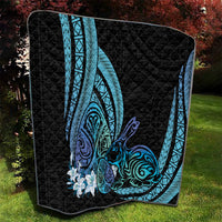 Turquoise Polynesia Easter Day Quilt Eggs With Bunny Polynesian Pattern