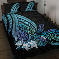 Turquoise Polynesia Easter Day Quilt Bed Set Eggs With Bunny Polynesian Pattern LT14 Turquoise - Polynesian Pride