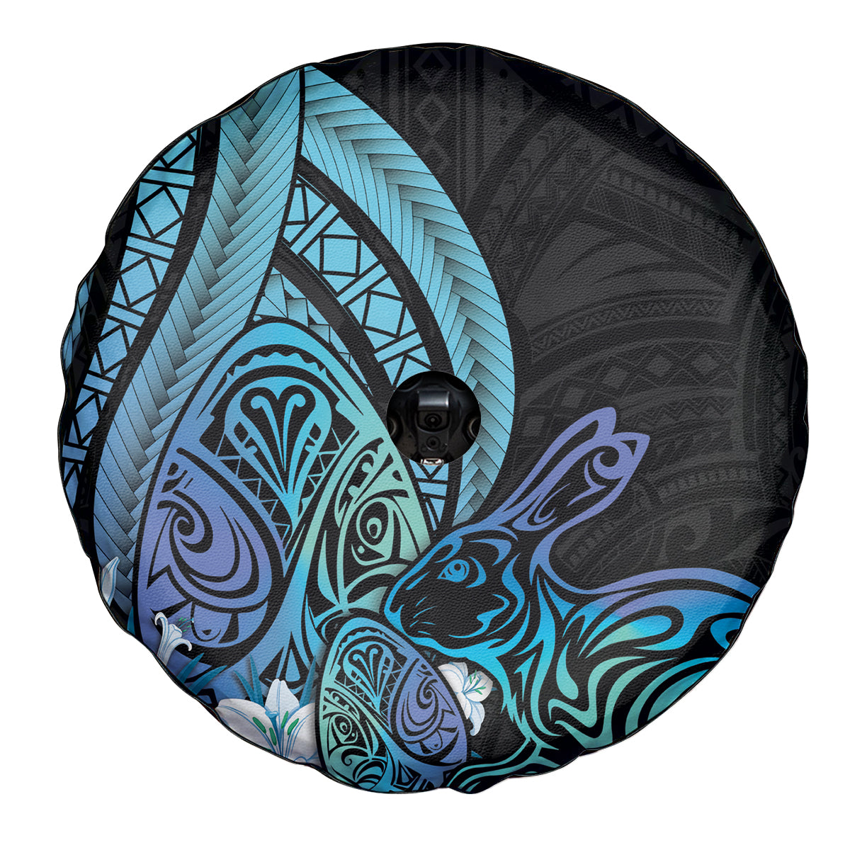 Turquoise Polynesia Easter Day Spare Tire Cover Eggs With Bunny Polynesian Pattern LT14 - Polynesian Pride
