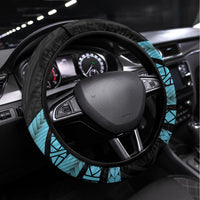 Turquoise Polynesia Easter Day Steering Wheel Cover Eggs With Bunny Polynesian Pattern LT14 Universal Fit Turquoise - Polynesian Pride