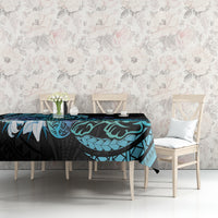 Turquoise Polynesia Easter Day Tablecloth Eggs With Bunny Polynesian Pattern LT14 - Polynesian Pride