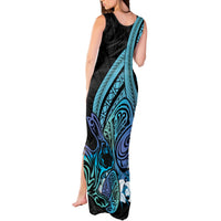 Turquoise Polynesia Easter Day Tank Maxi Dress Eggs With Bunny Polynesian Pattern LT14 - Polynesian Pride