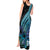 Turquoise Polynesia Easter Day Tank Maxi Dress Eggs With Bunny Polynesian Pattern