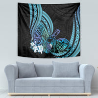 Turquoise Polynesia Easter Day Tapestry Eggs With Bunny Polynesian Pattern LT14 - Polynesian Pride