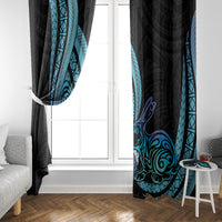 Turquoise Polynesia Easter Day Window Curtain Eggs With Bunny Polynesian Pattern LT14 - Polynesian Pride