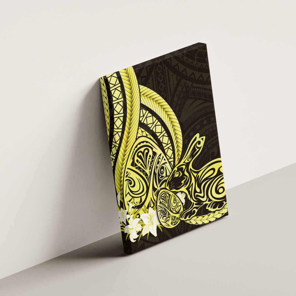 Yellow Polynesia Easter Day Canvas Wall Art Eggs With Bunny Polynesian Pattern LT14 - Polynesian Pride