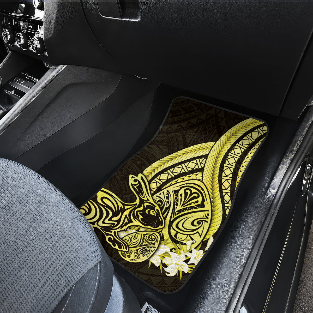 Yellow Polynesia Easter Day Car Mats Eggs With Bunny Polynesian Pattern LT14 - Polynesian Pride