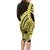 Yellow Polynesia Easter Day Family Matching Long Sleeve Bodycon Dress and Hawaiian Shirt Eggs With Bunny Polynesian Pattern